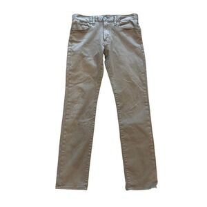 Lucky Brand 121 Slim Khaki Tan Chino Pants Men 29x30 Stretch 5 Pocket Flat Front
